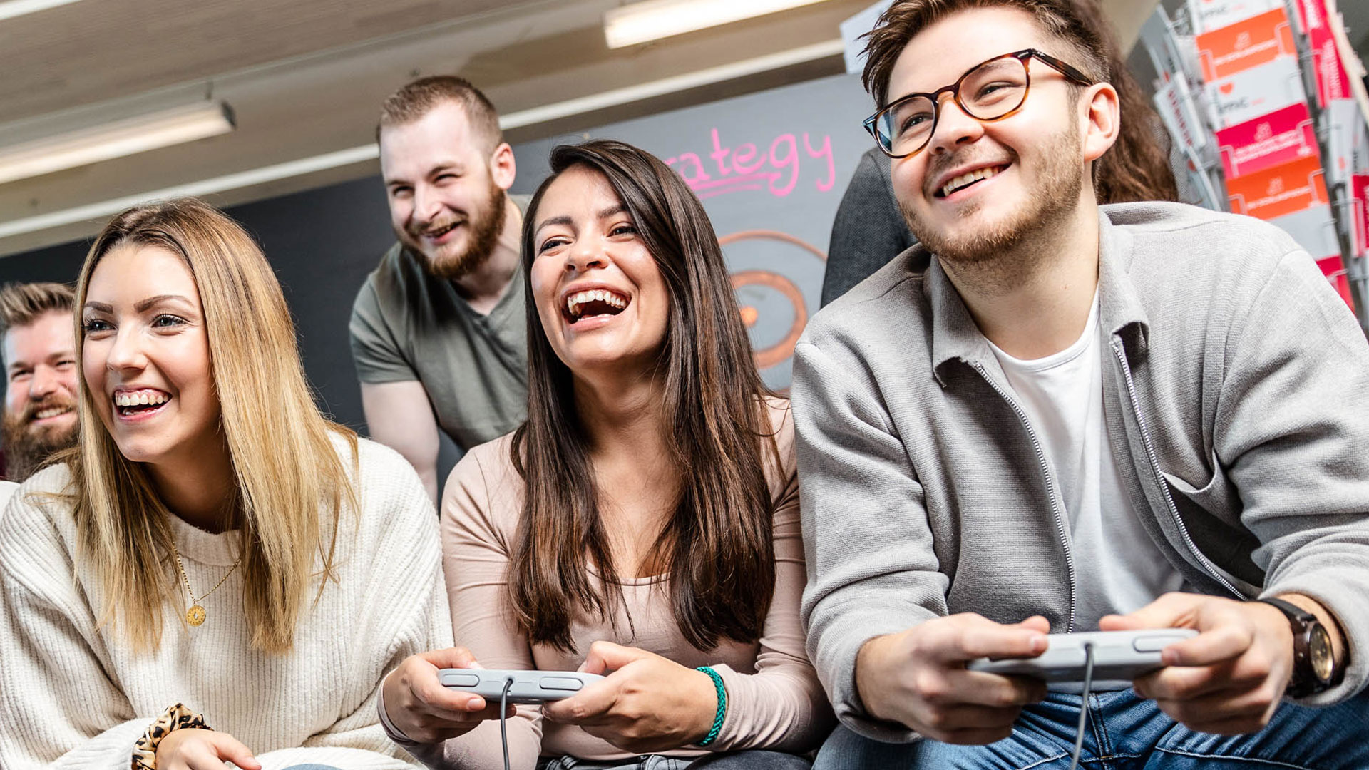 imc employees playing video games
