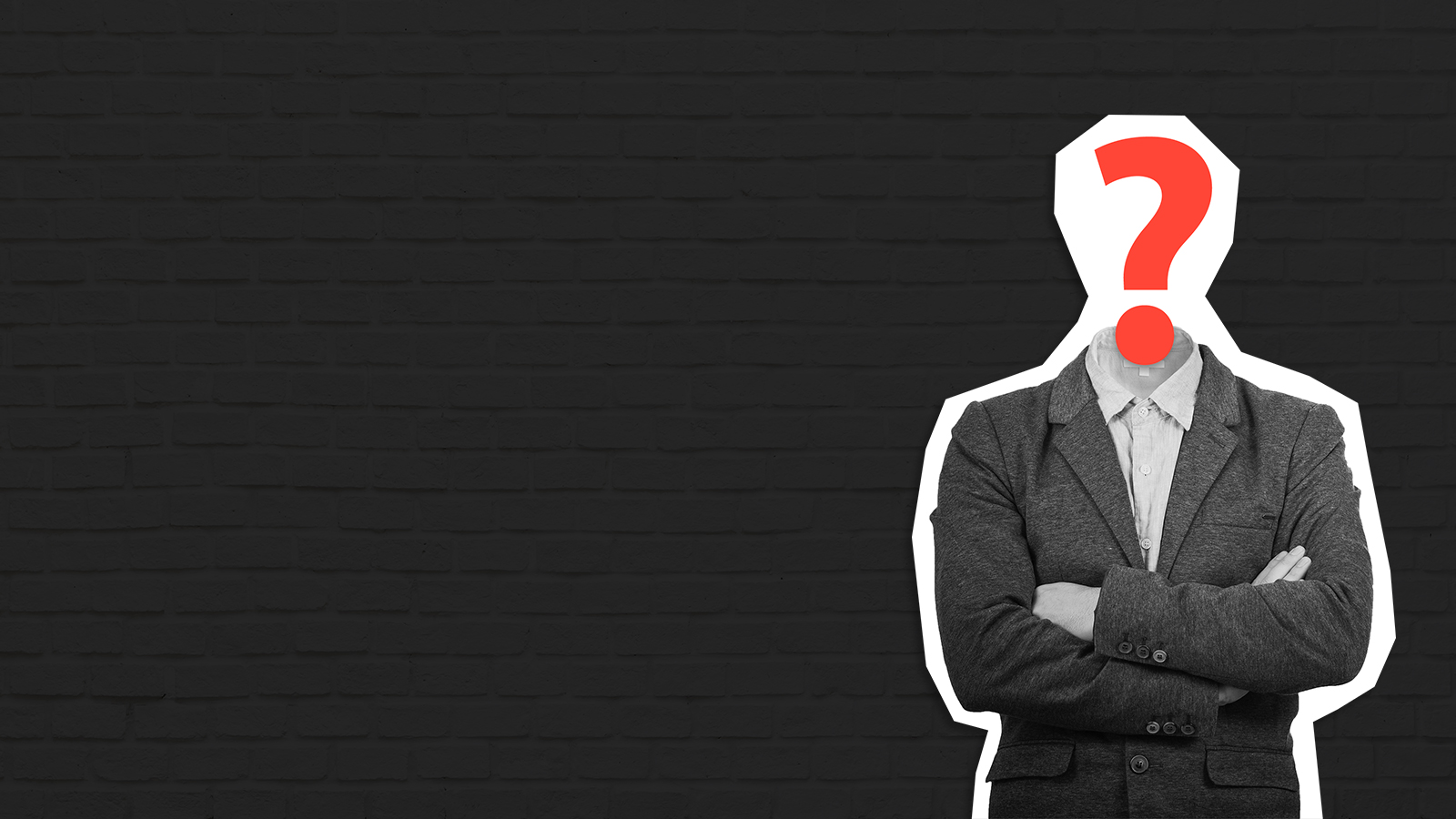 Man in a Suit with a Questionmark representing his head