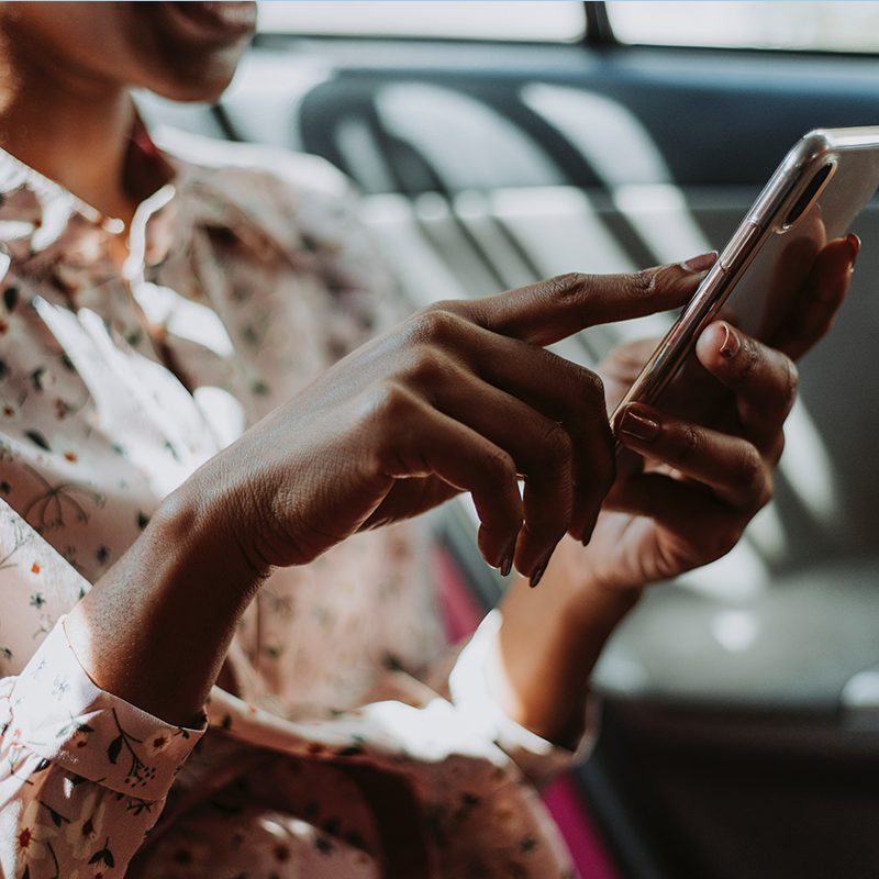 woman using smartphone