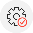gear icon with tick