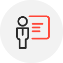 person with information behind them