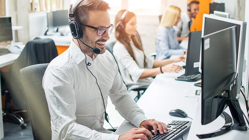 support staff taking calls