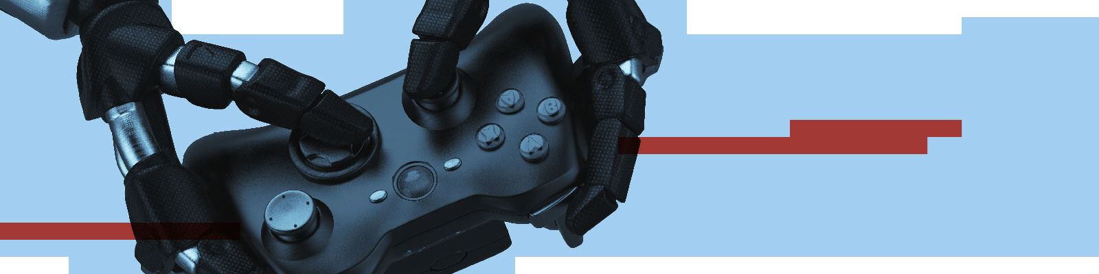 future of work robot with gamepad