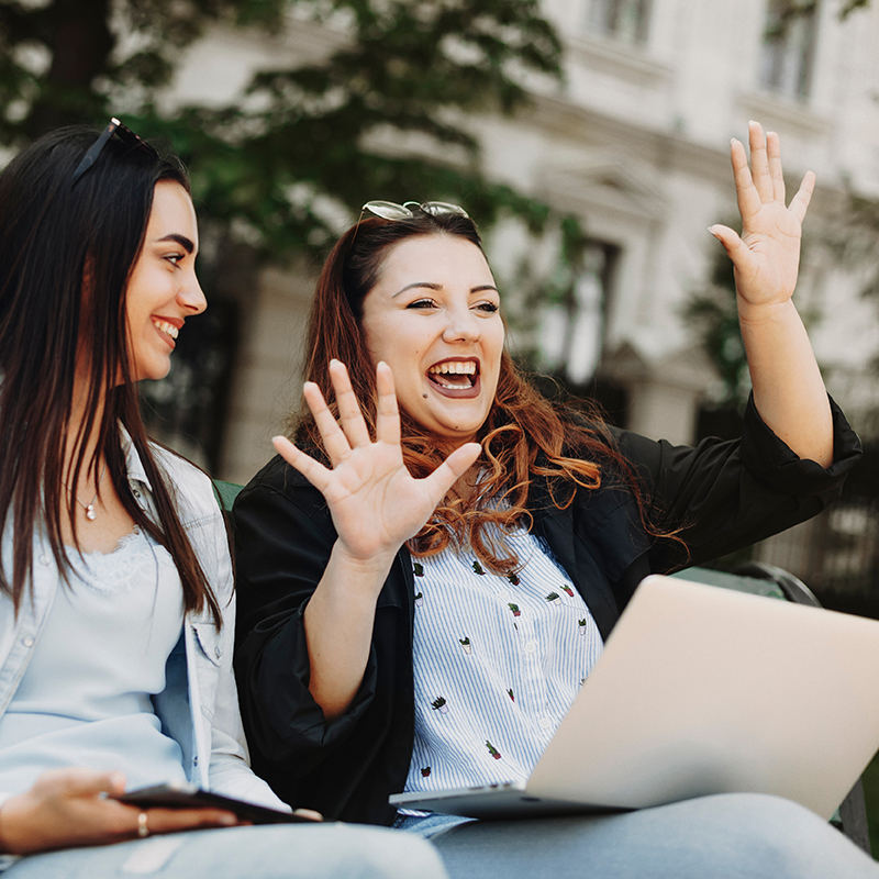 Friend telling a Story using her hands