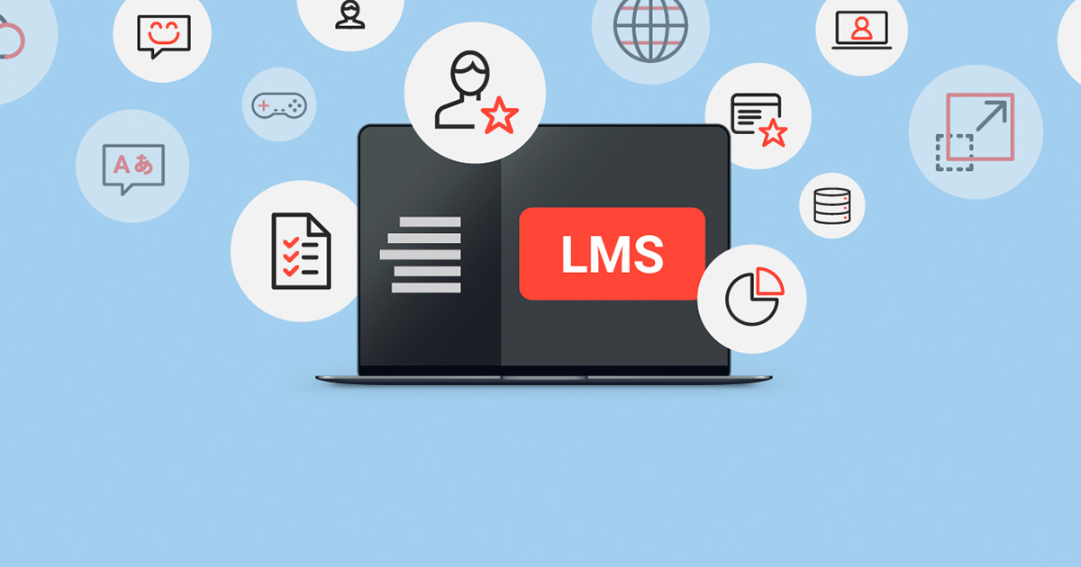 laptop with lms configuration icons