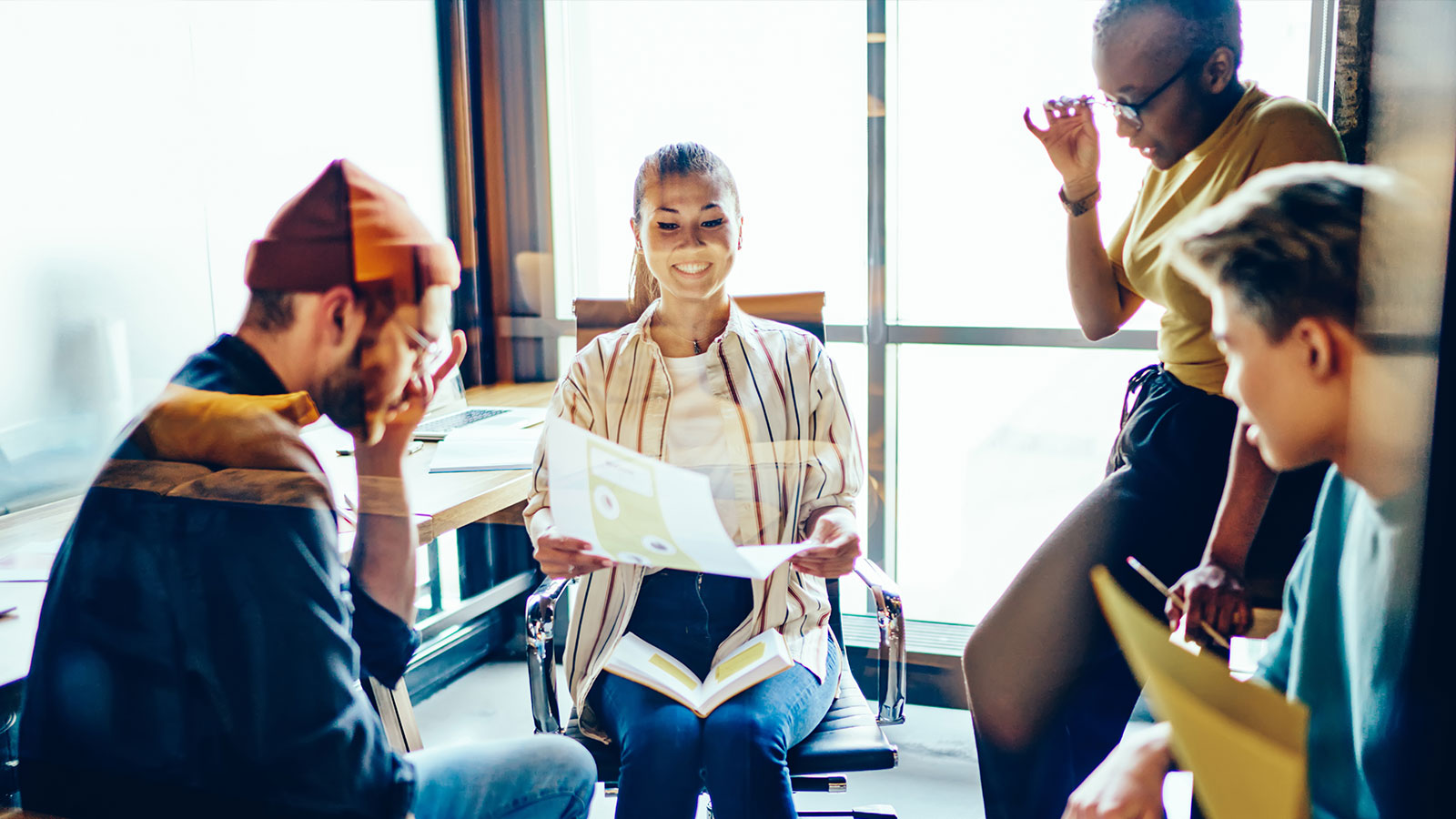 happy team working together with future skills