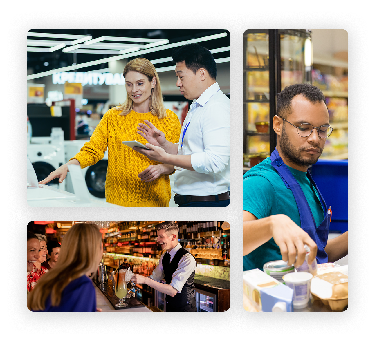 photos of retail workers