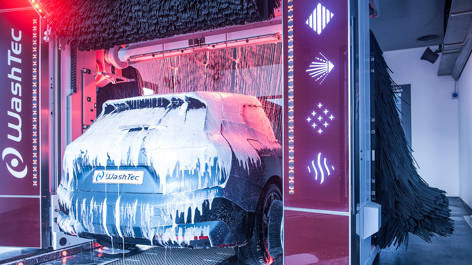 car undergoing washtec car wash