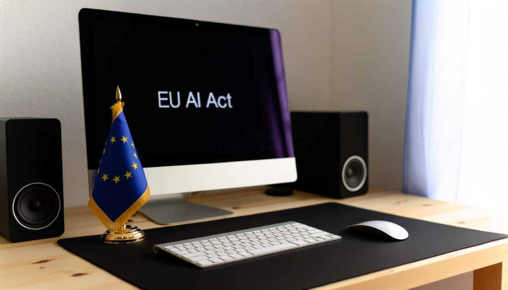 Bildschirm mit der Schrift EU AI Act