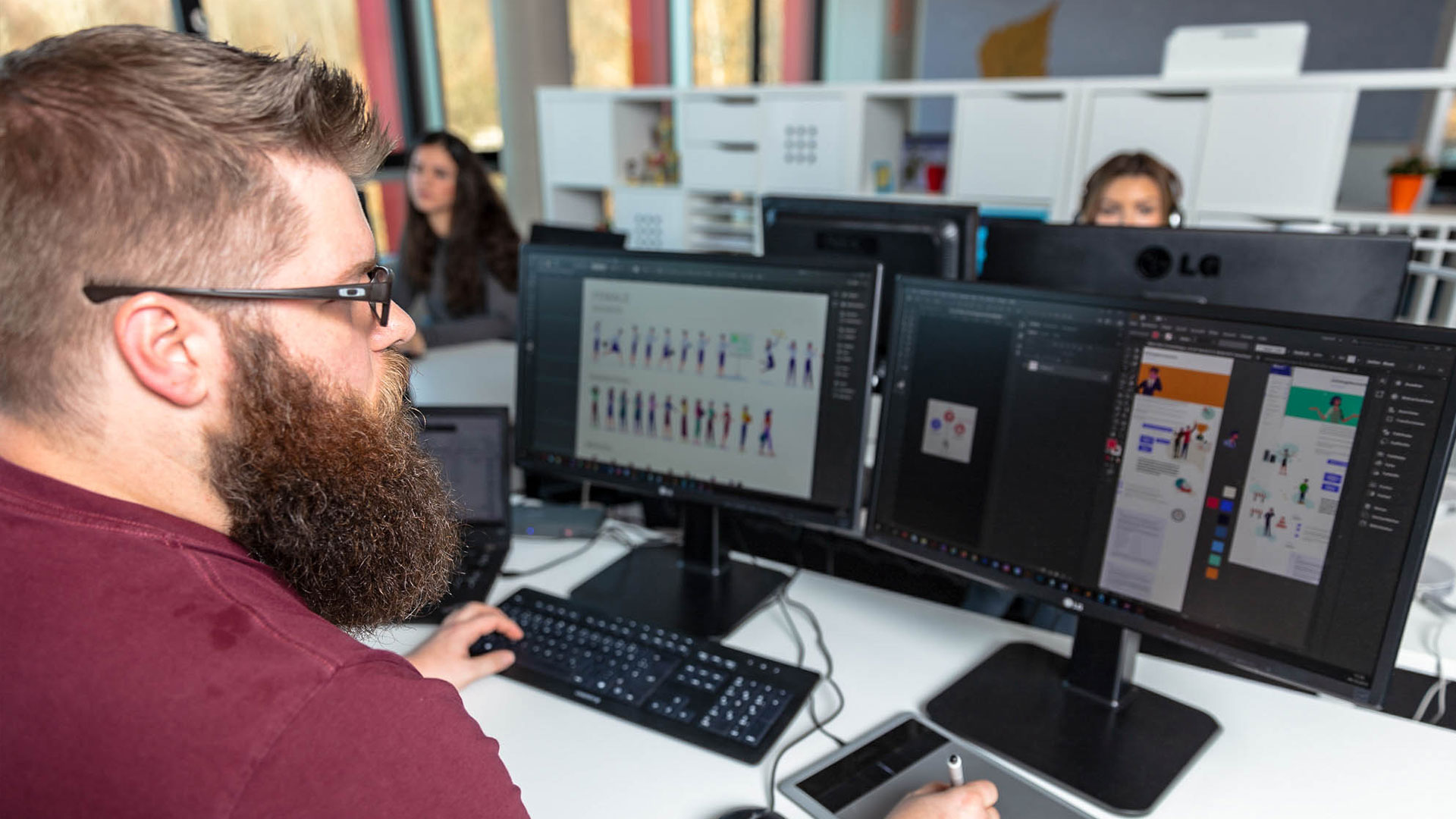 designer producing assets on computer