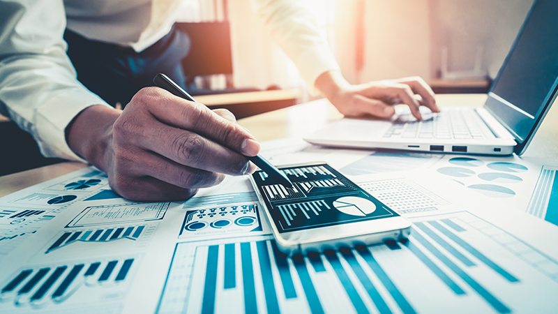 person analysing data