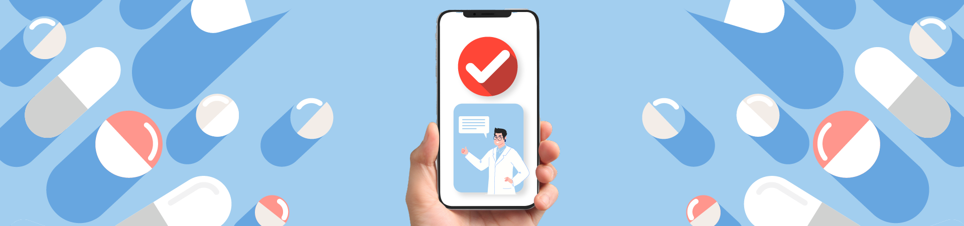 hand holding mobile with compliance module on screen