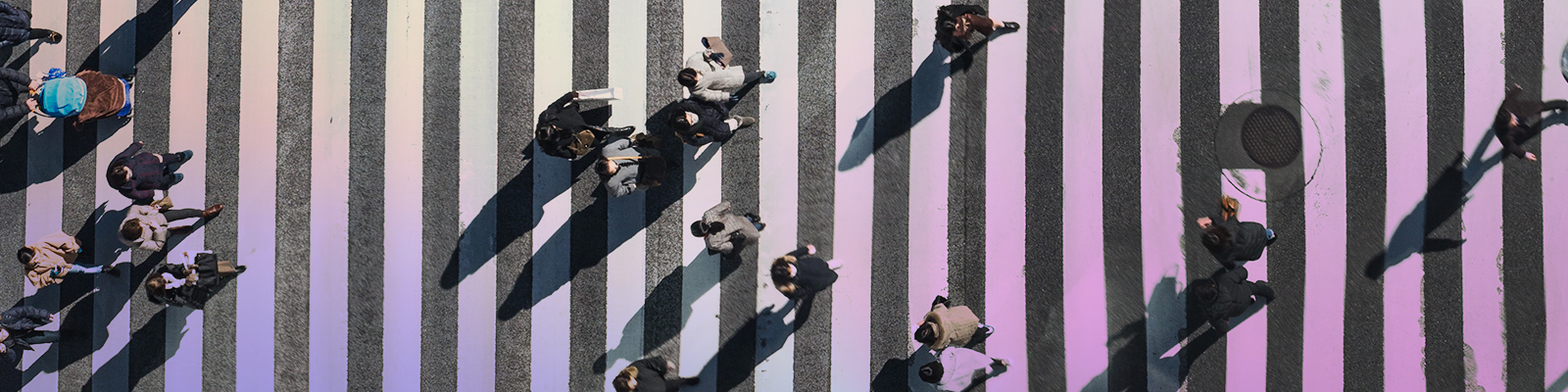 colorful walkway with diffrent kind of people