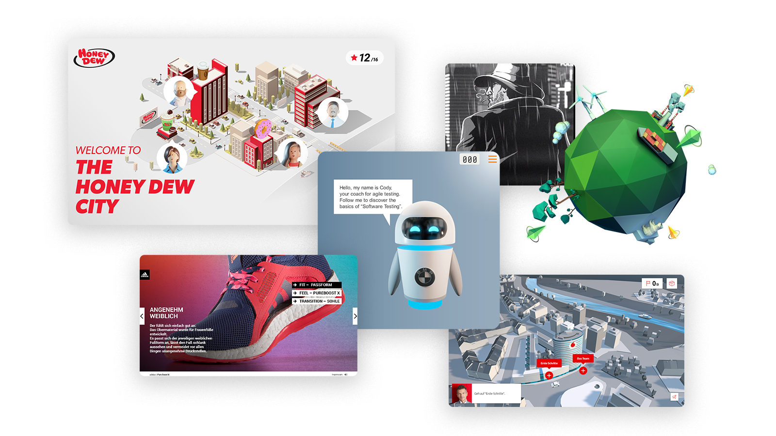 Screenshots from content projects