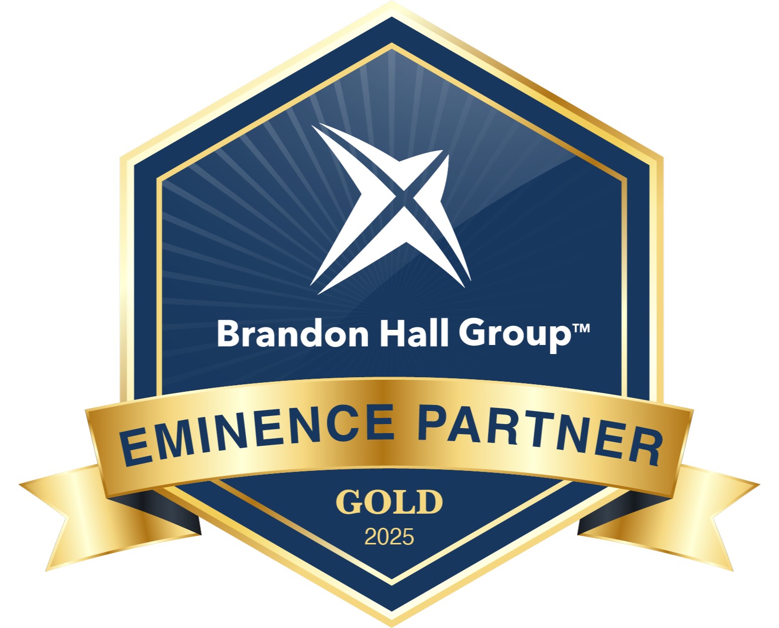 Award showing Brandon Hall Group Eminence Partner Gold 2025
