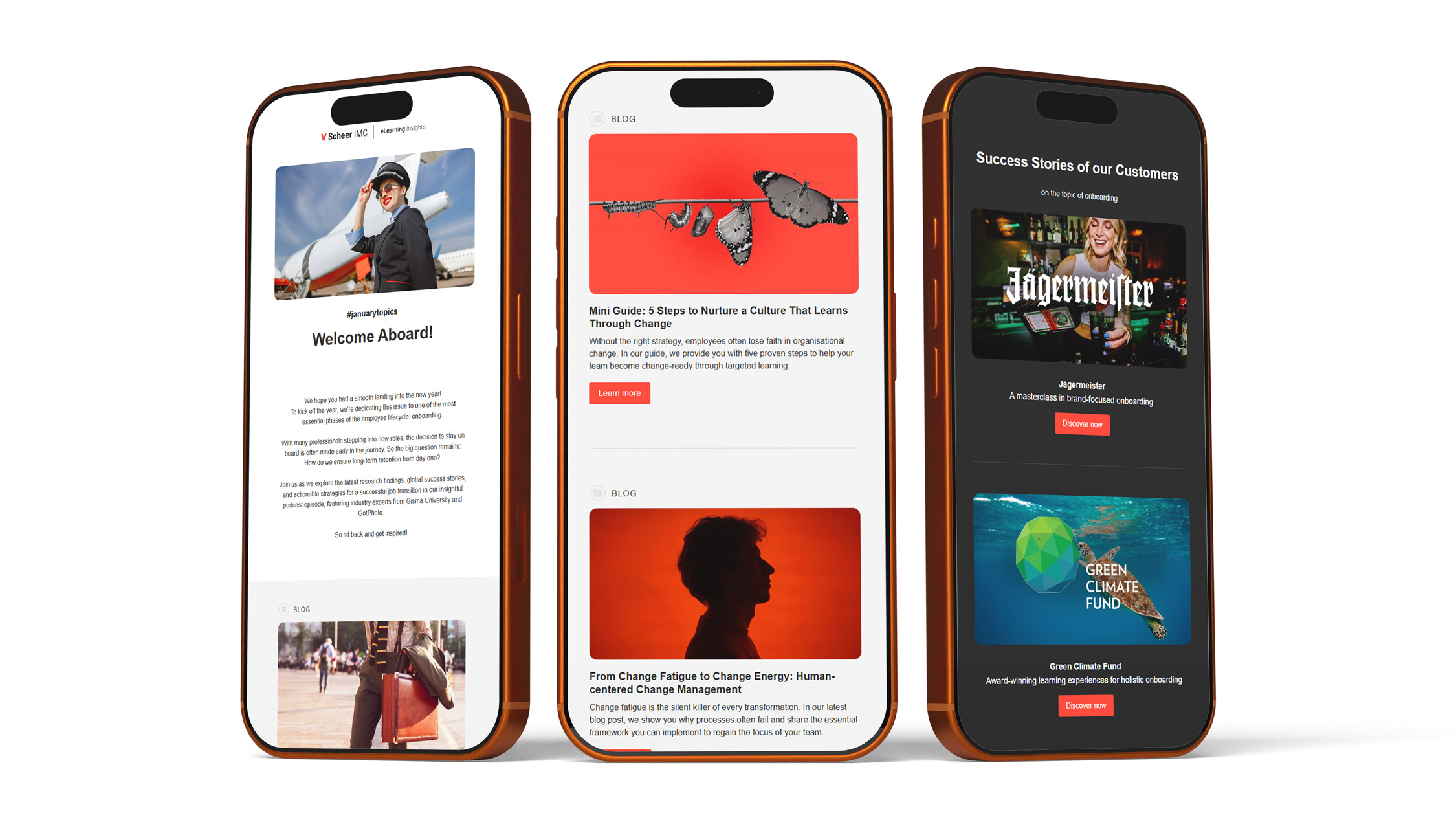 Mockup of how eLearning Insights newsletter looks like on various devices