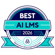 elearning industry best AI LMS 2026 small logo