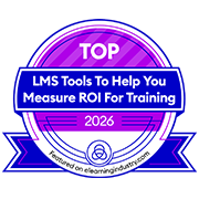 Award logo for TOP LMS Tools To Help You Measure ROI for Training